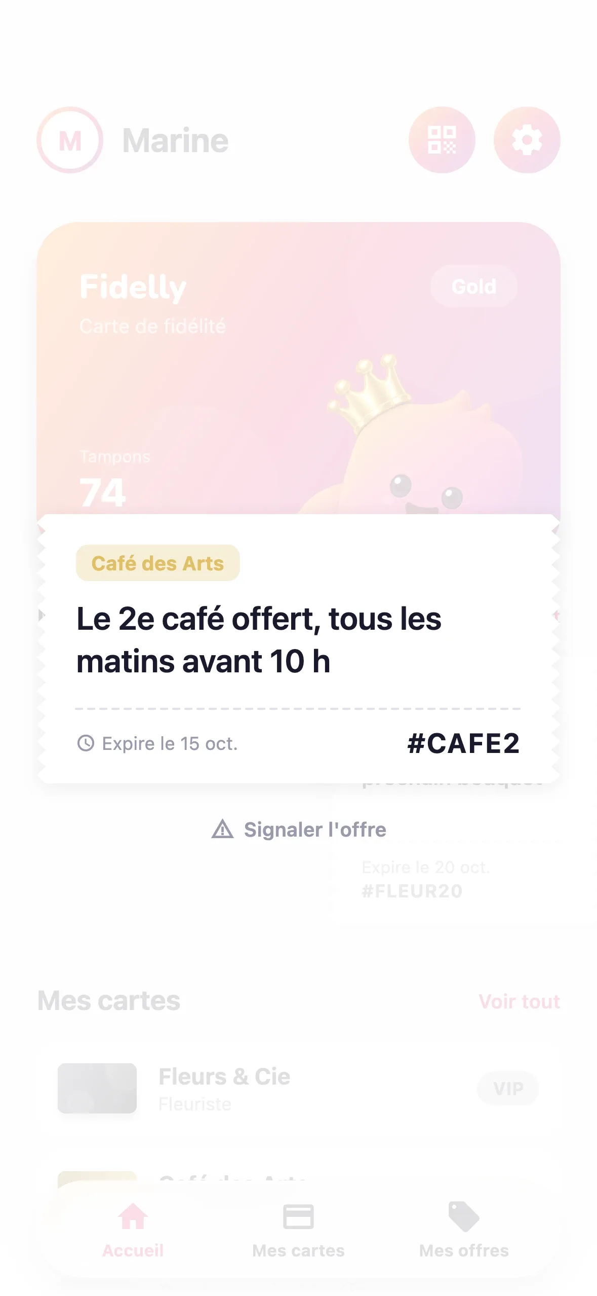 Une offre affichée en grand, prête à être présentée en caisse